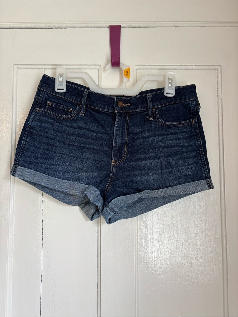 Women’s Hollister high rise Dark Blue Rolled Hem Denim Shorts
